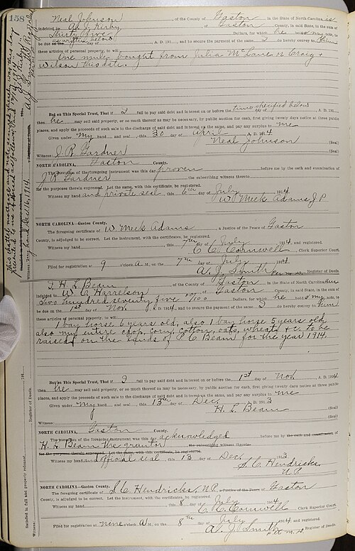 File:Chattel mortgages, Gaston County, 1914-1915 - DPLA - a5e161ac75244e7e82df15b21a0b190d (page 161).jpg